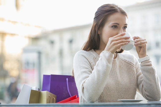 Woman taking drink